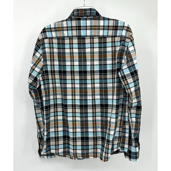 SVLDR SALVADOR shirt long sleeve button up cotton plaid casual LARGE - Picture 4 of 6